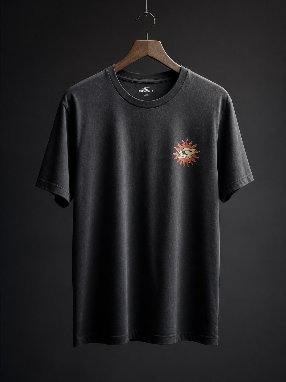 O'Neill Black Short-Sleeve Tee with Sun Chest Graphic